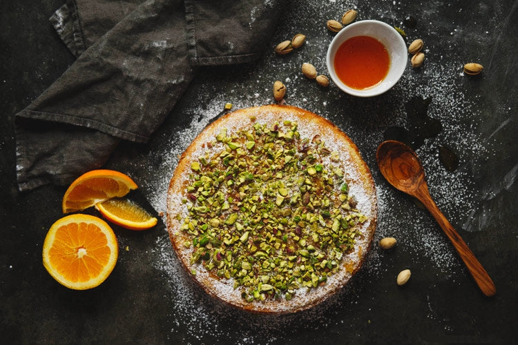 Greek Orange Honey Cake with Pistachios