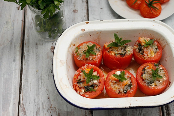 Greek Stuffed Tomatoes - Gemista