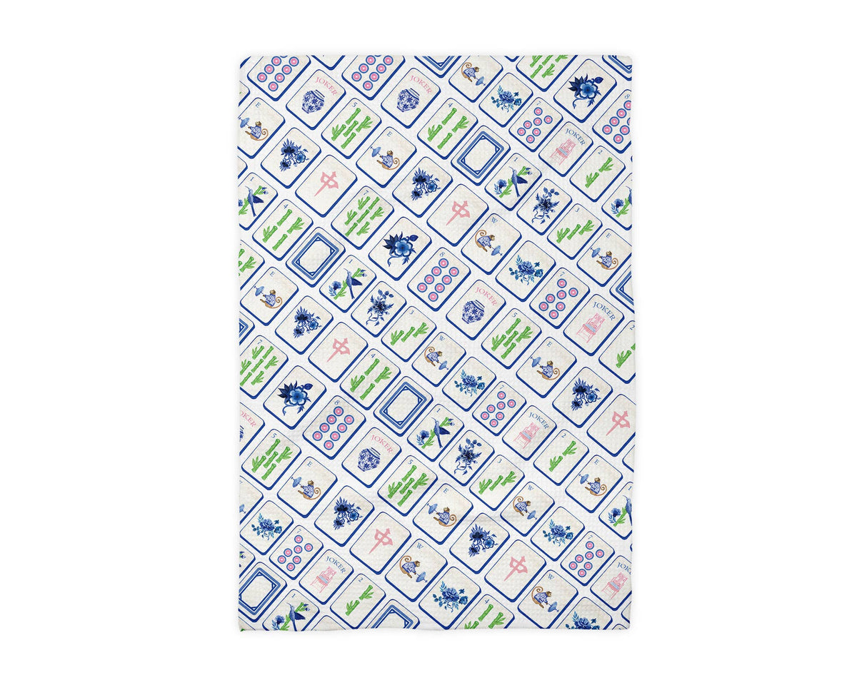 Mahjong Kitchen Towel Mah jongg Tile Game Decor Hostess Gift