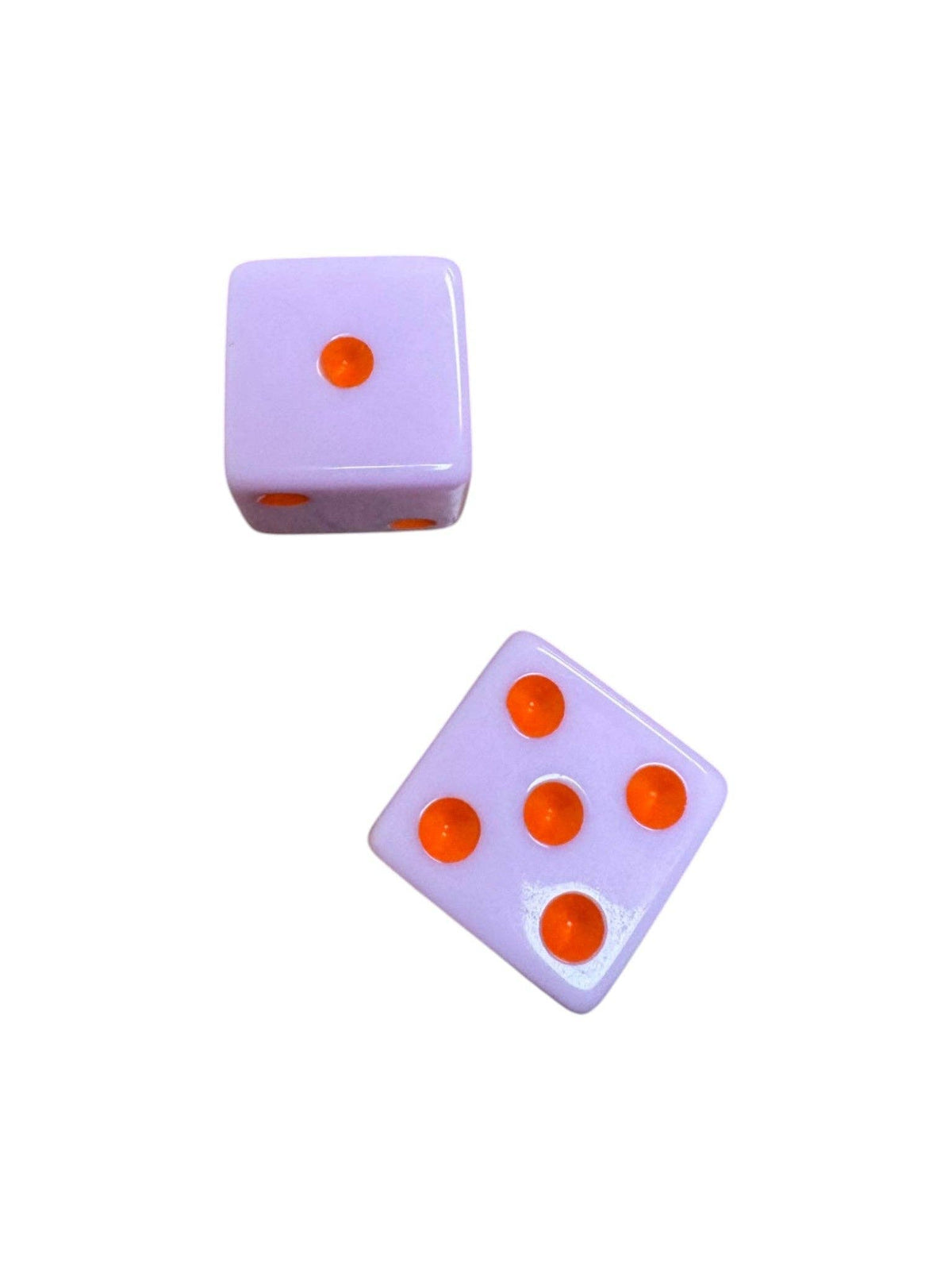 Dice (set of 2): Cantaloupe with Light Aqua