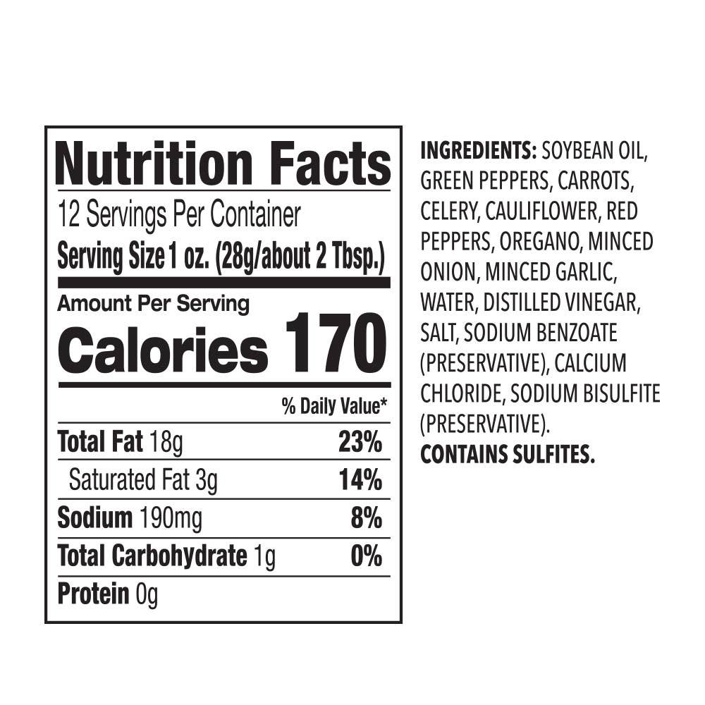 Mild Chicago Style Giardiniera