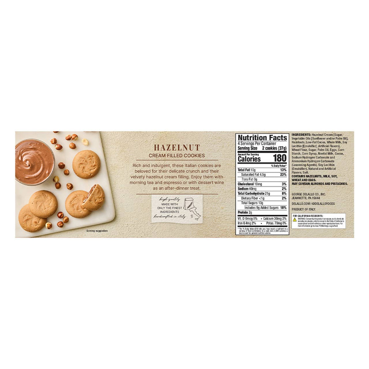 Italian Hazelnut Cream Filled Cookies