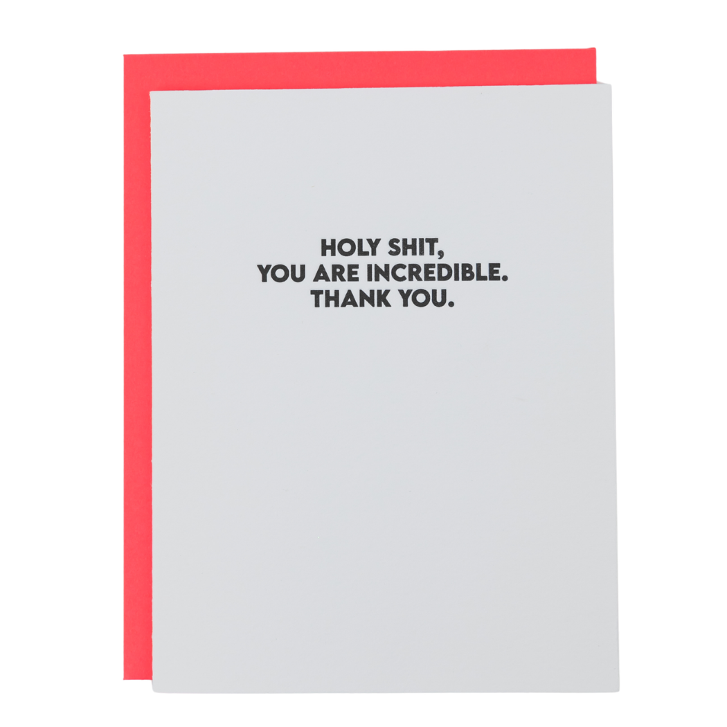 Holy Shit You Incredible' - Funny Thank You Card
