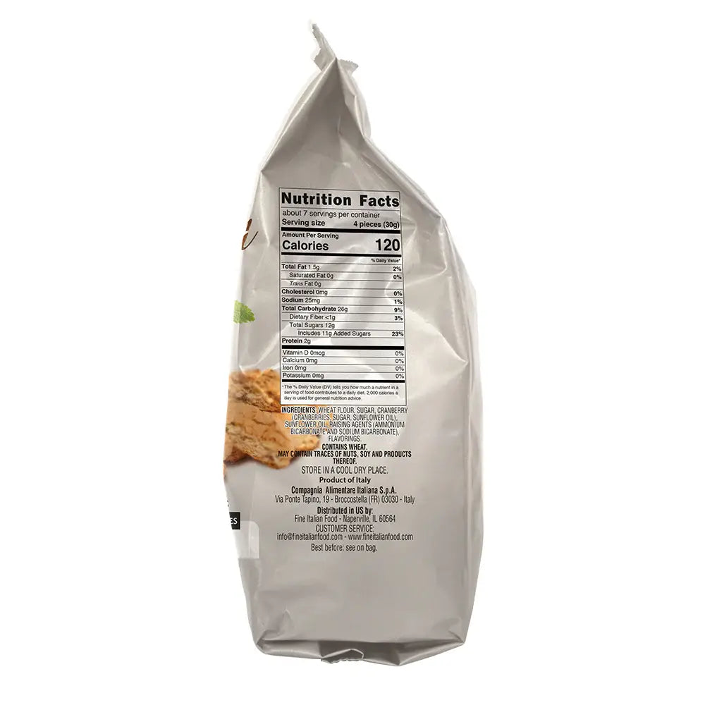 Mantova Cantucci with Cranberries, 7 oz.