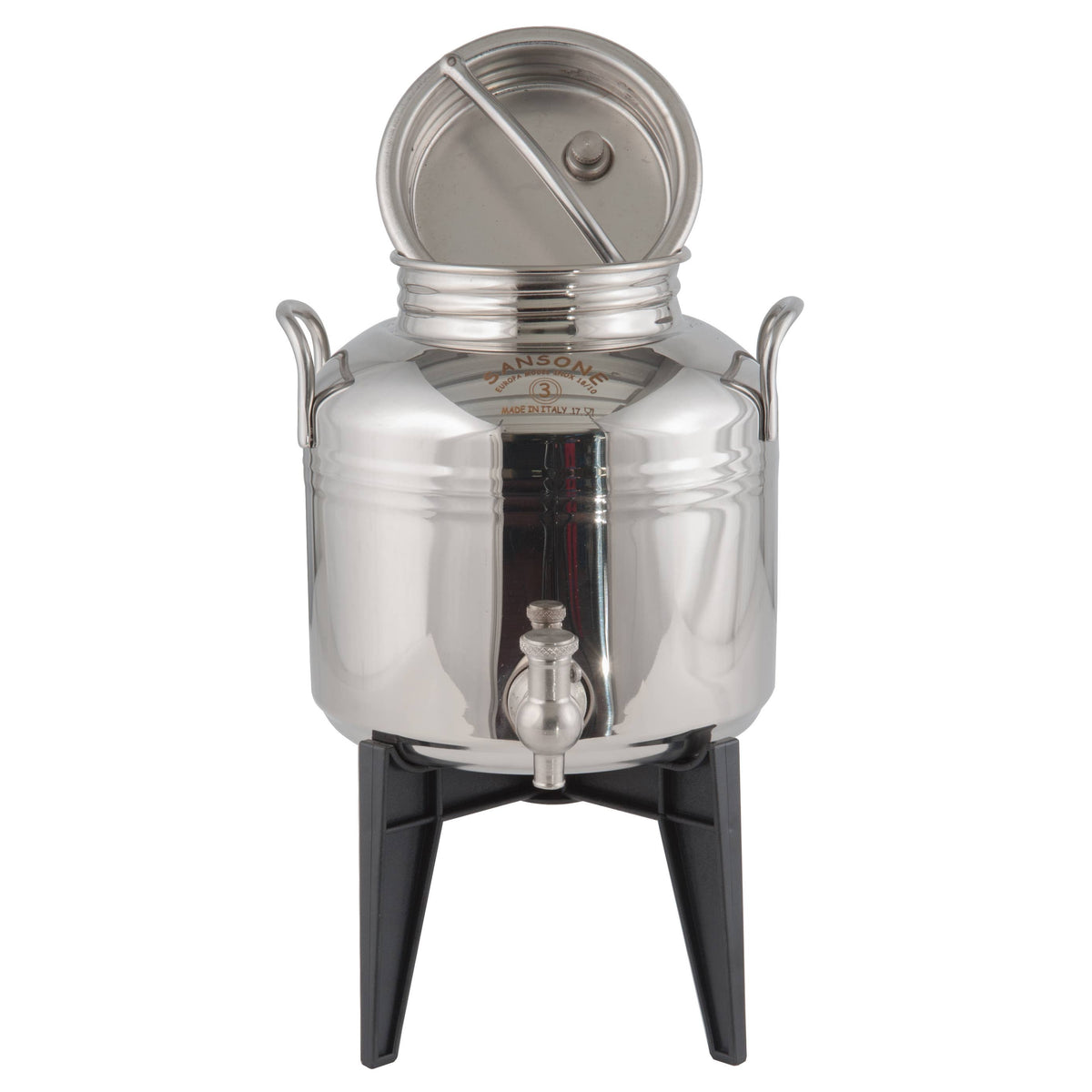 3 Liter Fusti with Spigot: Fusti with stainless steel spigot and stand