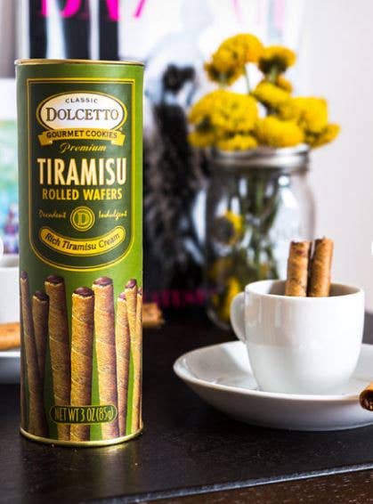 DOLCETTO TIRAMISU WAFER ROLLS (3 oz canister)