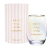 Gold Foil Stemless Wine Glass - Pairs Well with Mahjong: 17oz, 4.5" H