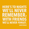 Funny Cocktail Napkins | To Nights We'll Never Remember 20ct