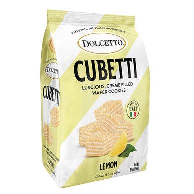 Dolcetto-Cubetti Wafer Cookie Bag Lemon 8.8oz