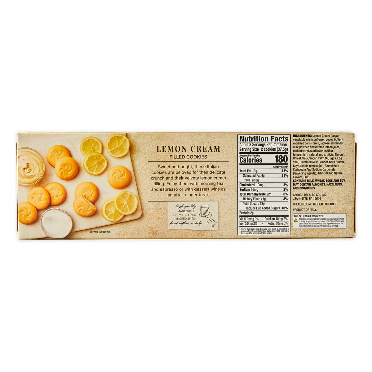 Italian Lemon Cream Filled Cookies