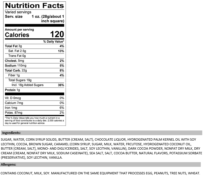 Dark Chocolate Caramel Sea Salt Fudge Bar