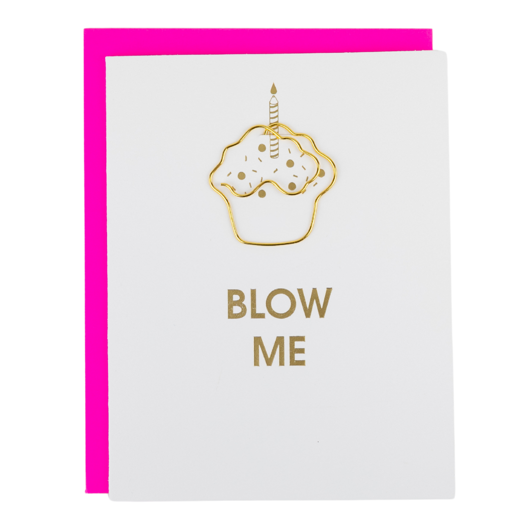 Blow Me - Funny Birthday - Cupcake Paperclip Card