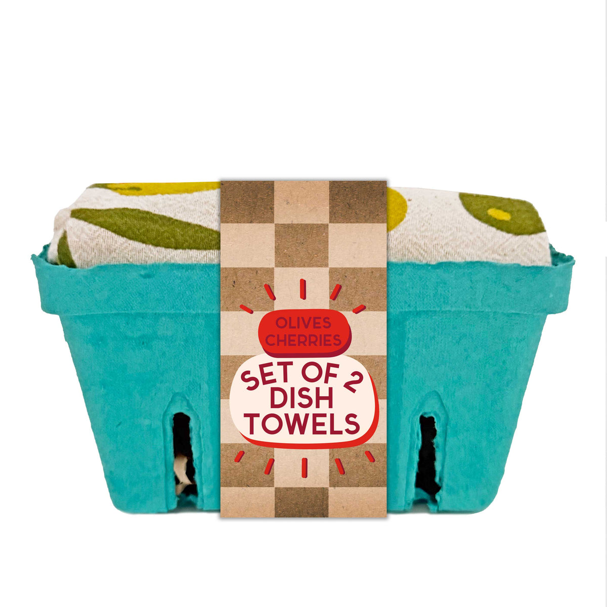 COCKTAIL HOUR (Olive, Cherry) - Tea Towel Set of 2