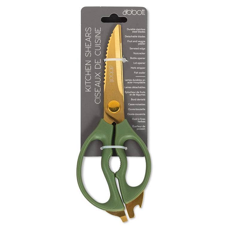 Multi Purpose Kitchen Shears-9"L: White