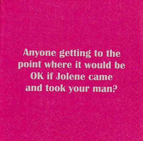 NAPKIN- OK if Jolene came and took your man