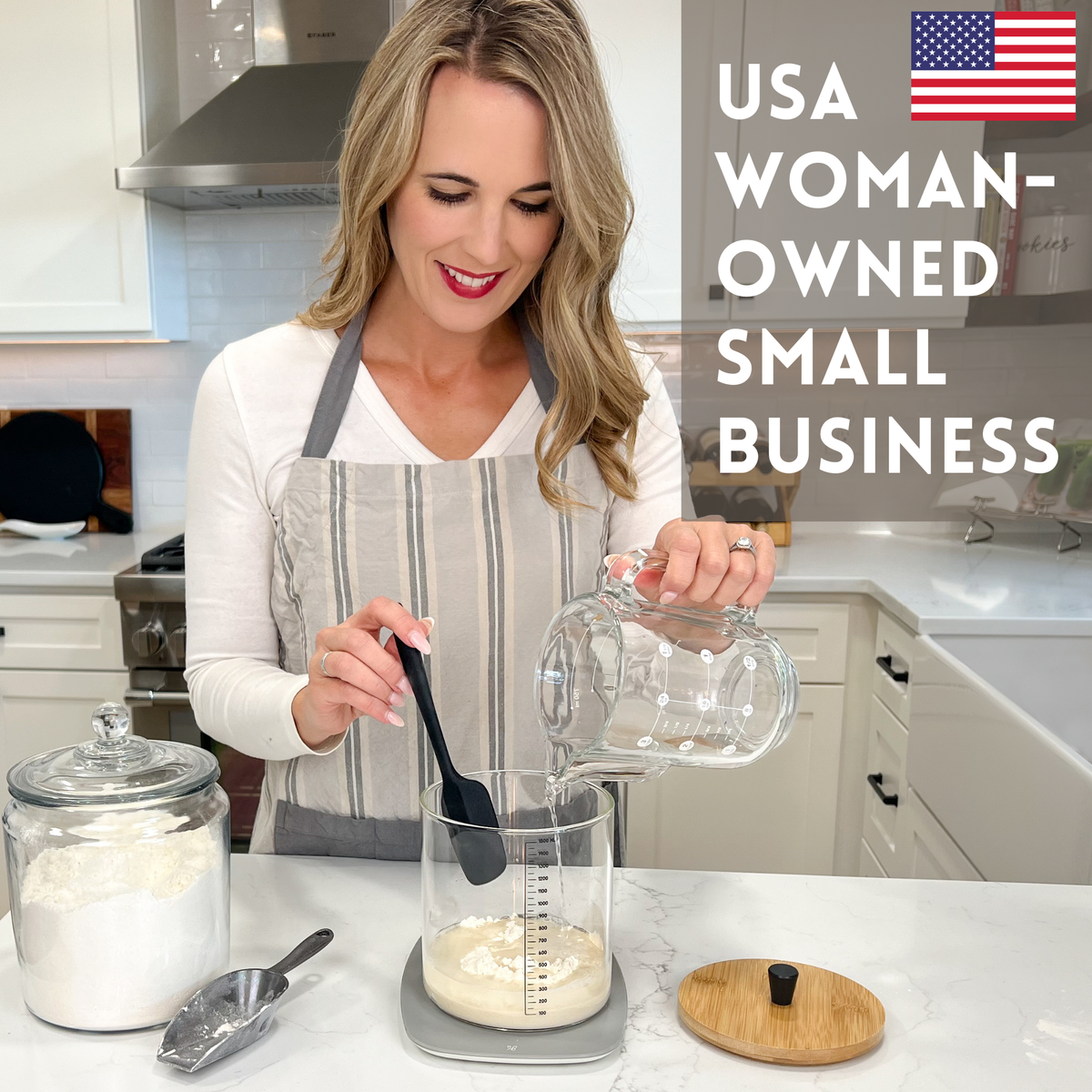 Sourdough Starter Kit with 50oz Glass Jar, Spatula & More