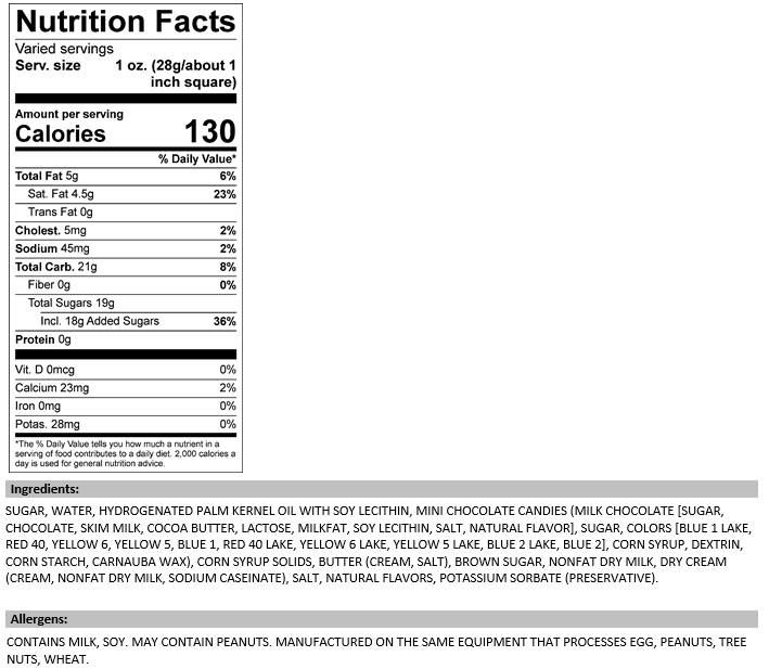 Chocolate Fudge Bar with M&M's