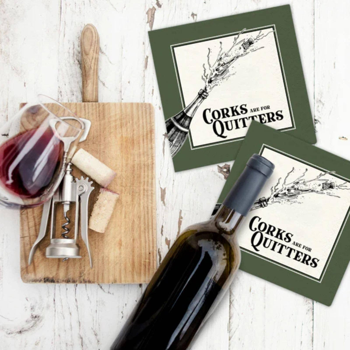 Twisted Wares Funny Napkins 20 Pack (CORKS are for QUITTERS)