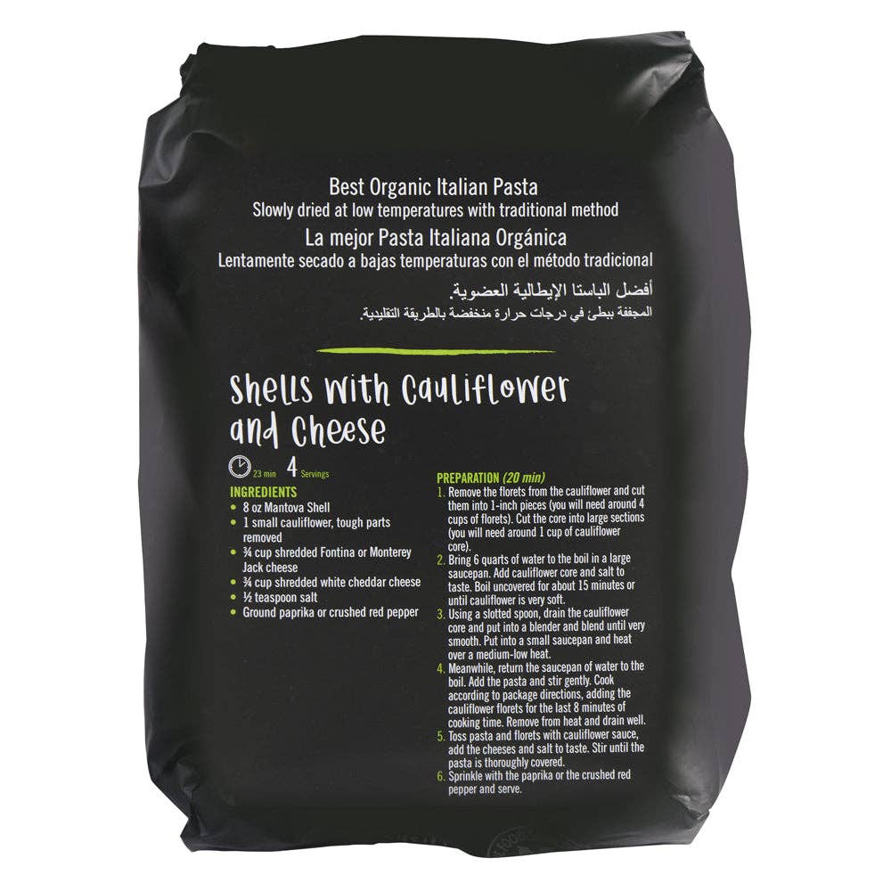 Mantova Organic Shells Pasta, 1 lb.: 1 pack - Grovestone