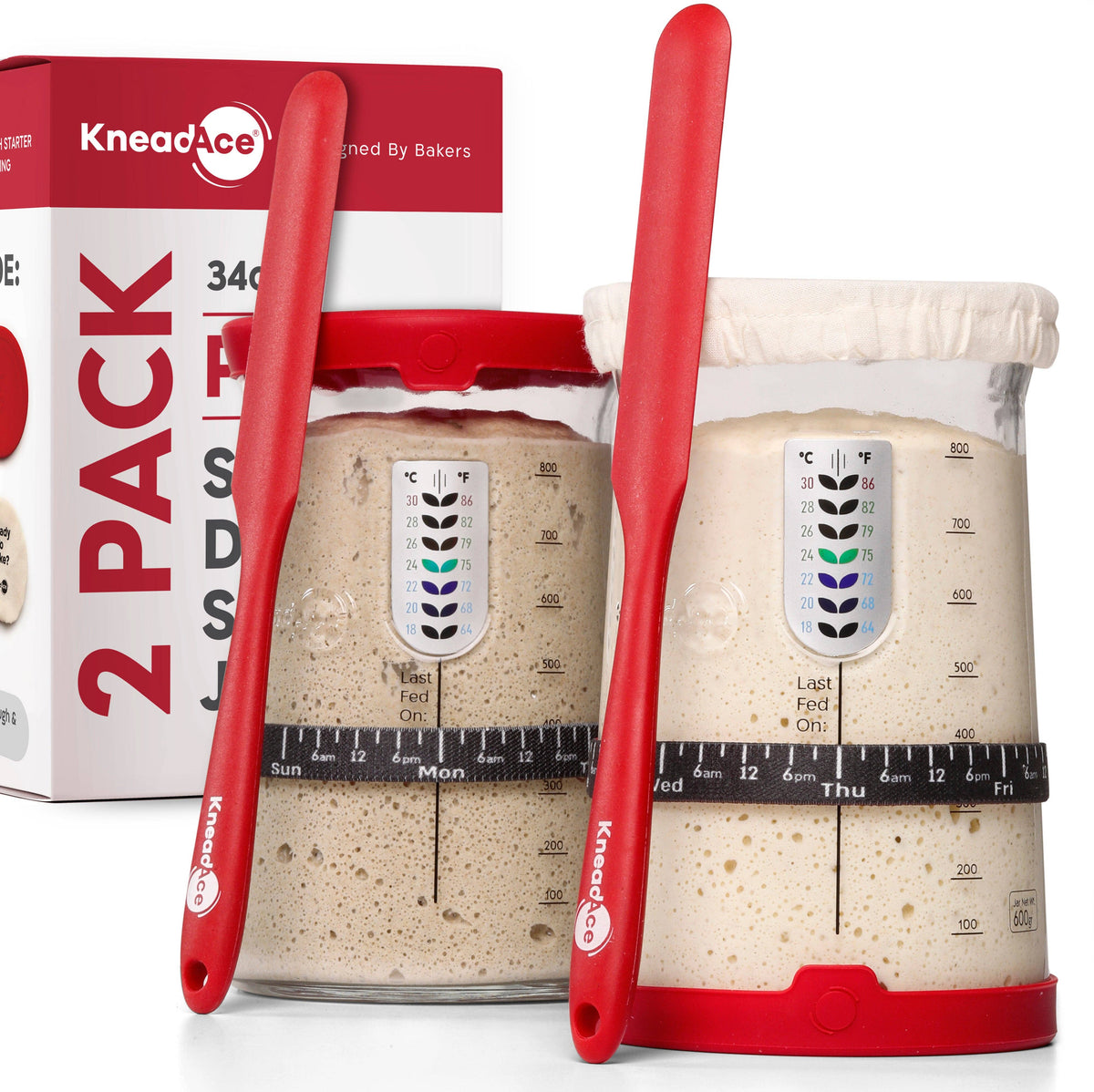KneadAce® PRO  34 Oz Sourdough Starter Jar: Single Pack