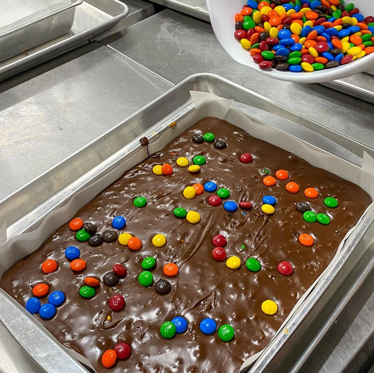 Chocolate Fudge Bar with M&M's