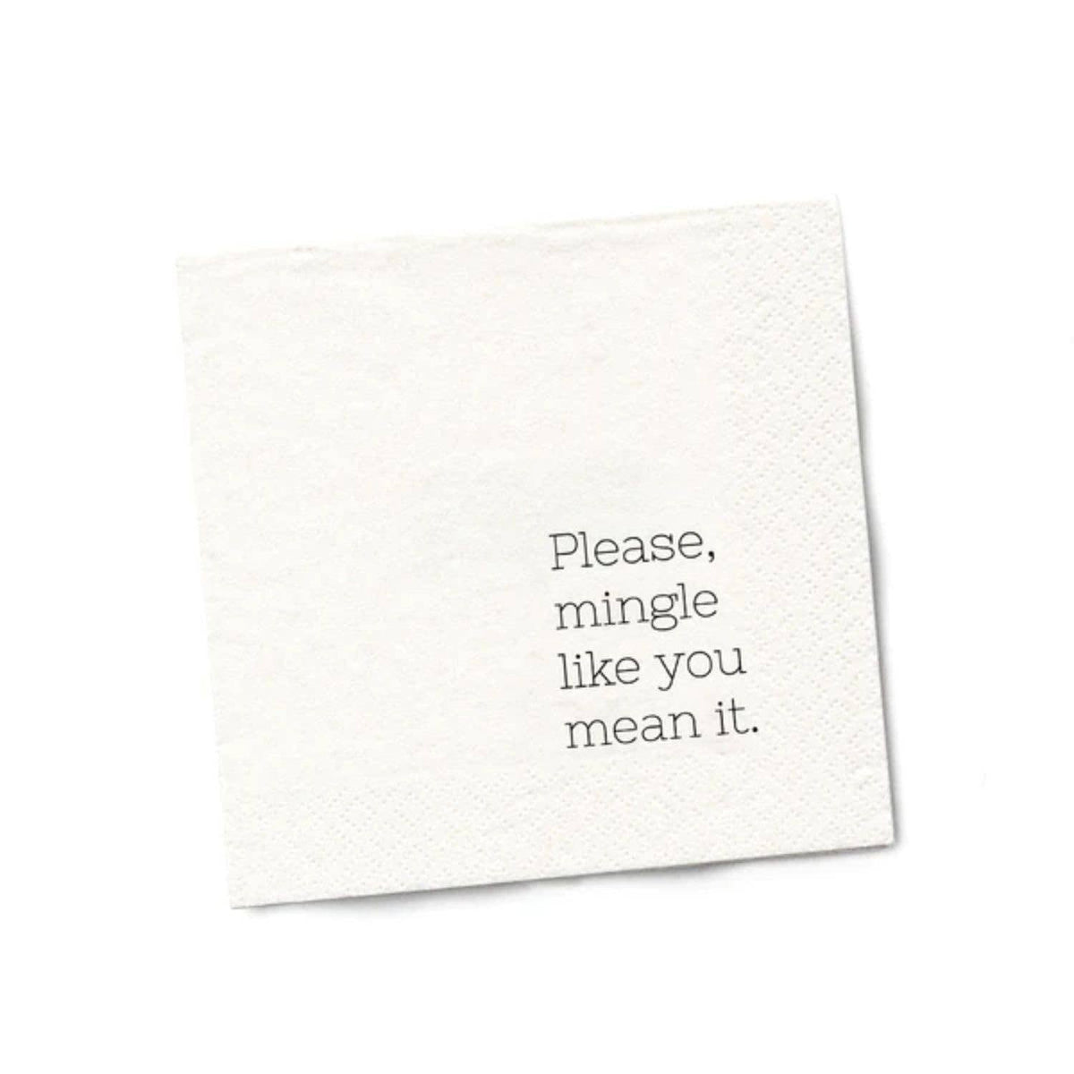 Twisted Wares - Funny Napkins 5"X5" 20 Pack (PLEASE MINGLE)