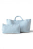 Mahjong Bag - Woven Carryall with Matching Tile Pouch: Light Blue