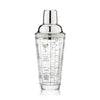 7-Cocktail Recipe Stainless Steel & Glass Shaker - 13.5 oz