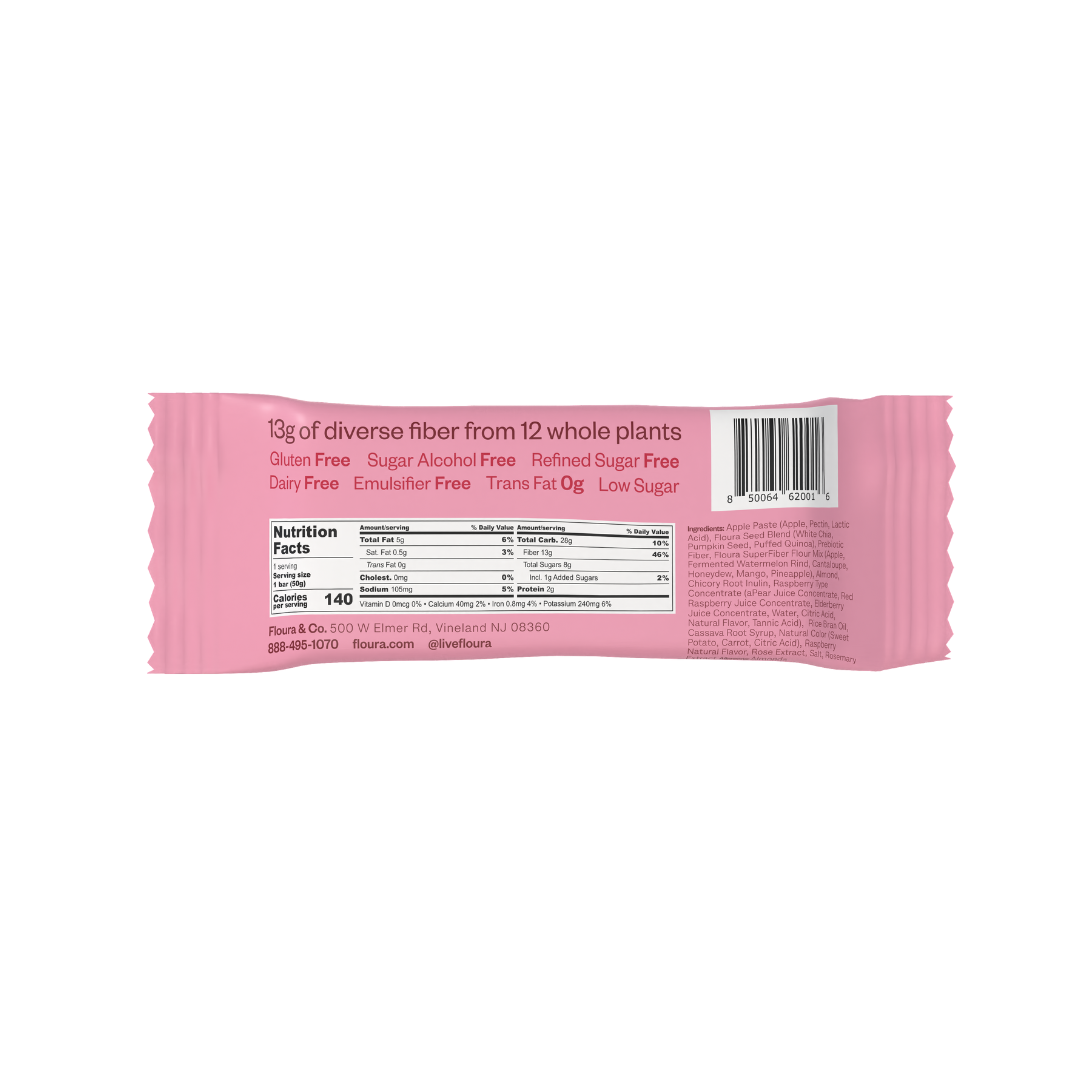 Raspberry Rose Floura FiberCrush Bar [10 Pack]