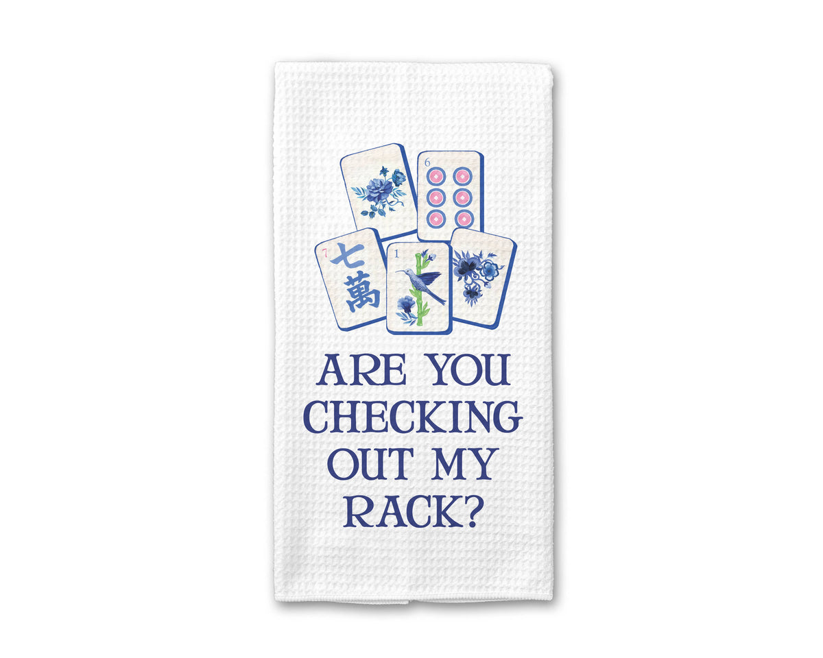 Mahjong Kitchen Towel Mah jongg Tile Game Decor Hostess Gift