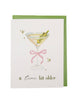 Tini Bit Older Olive Martini Birthday Card - Rhinestones