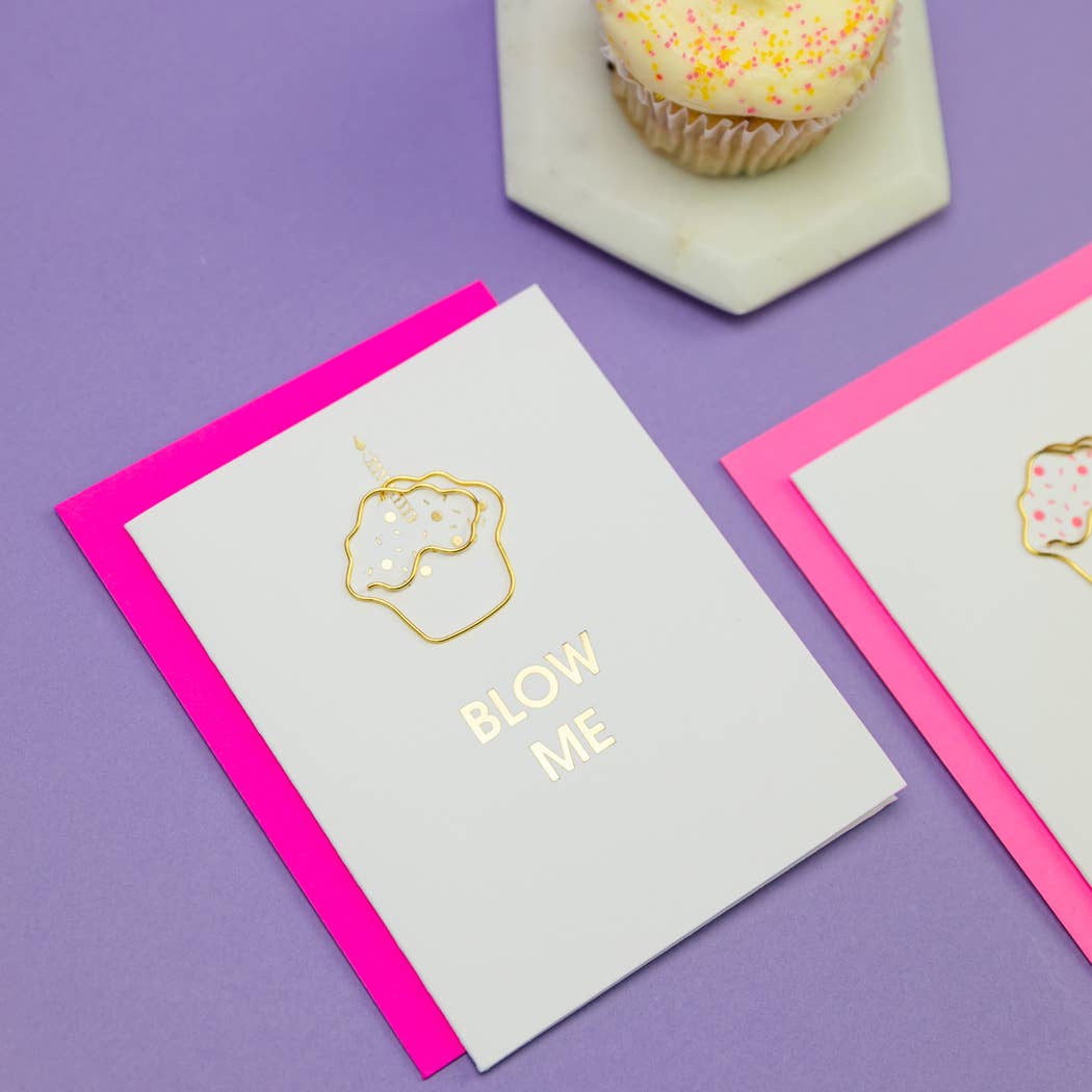 Blow Me - Funny Birthday - Cupcake Paperclip Card