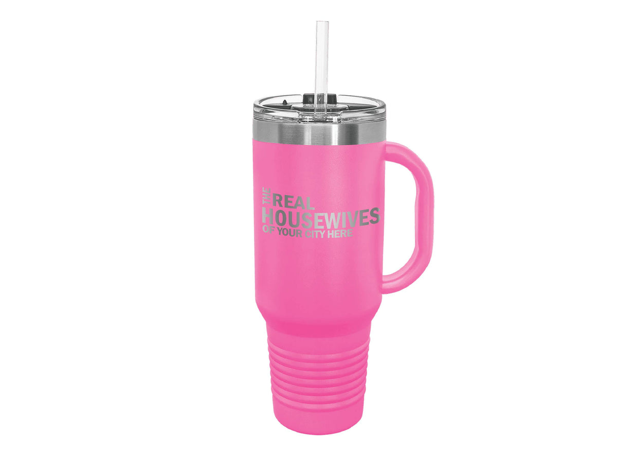 The Real Housewives of CUSTOM CITY, 40 oz Travel Mug: White