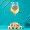 Mahjong Jeweled Stemmed Wine Glass