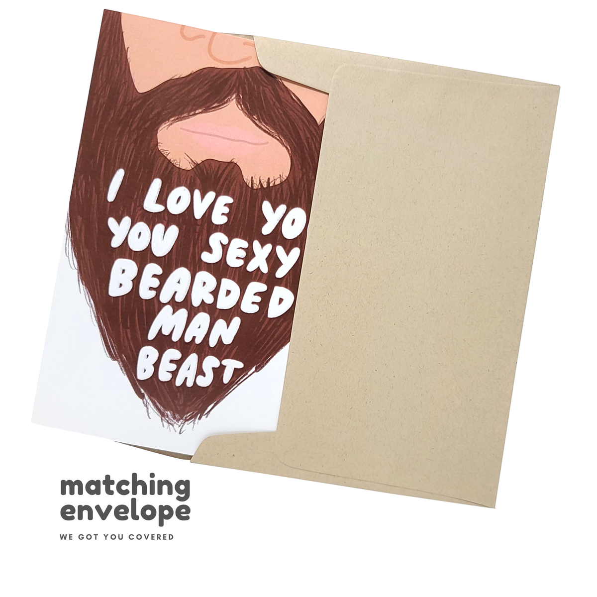 Sexy Bearded Man - Funny Love Greeting Card
