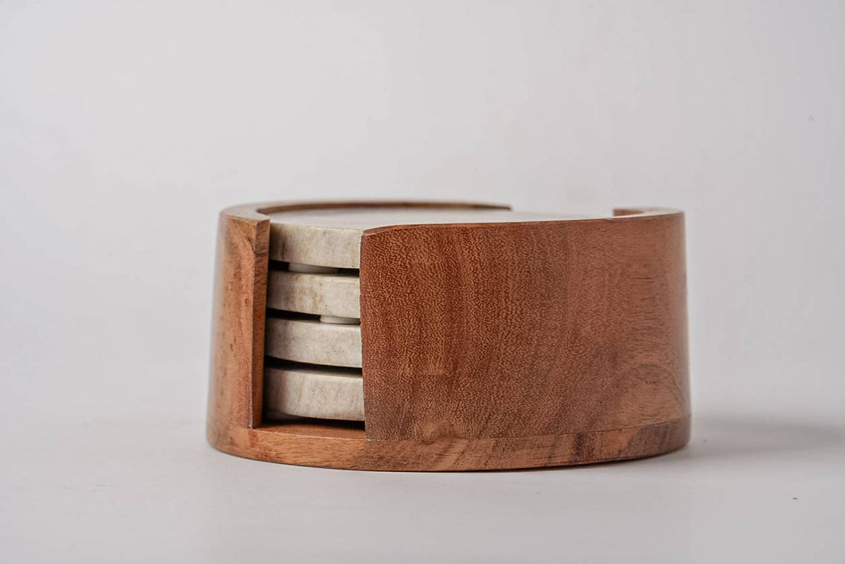 Marble Coasters - Set of 4 - Tan