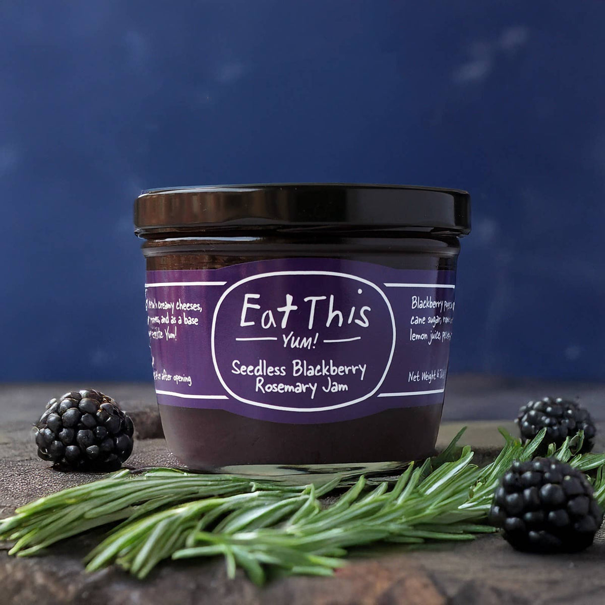 Seedless Blackberry Rosemary Jam : 7 OZ