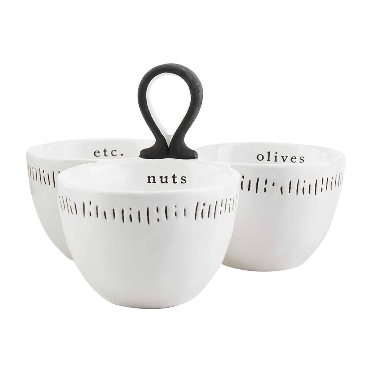 Triple Snack Dish w/ Handle