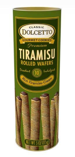 DOLCETTO TIRAMISU WAFER ROLLS (3 oz canister)