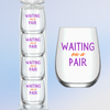 Mahjong Stemless 4 ct Set Wine Glasses "Waiting on a Pair"