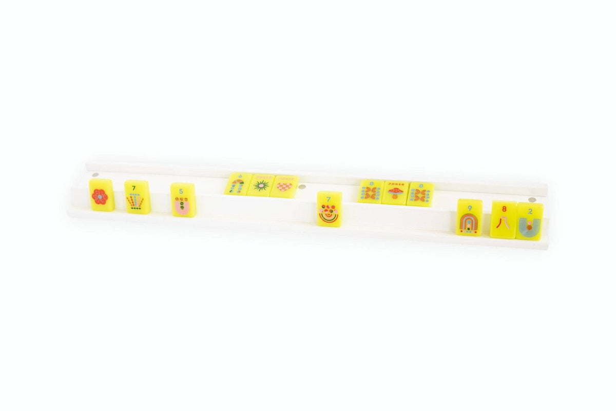 Mahjong Racks & Pushers (Set of 4): White