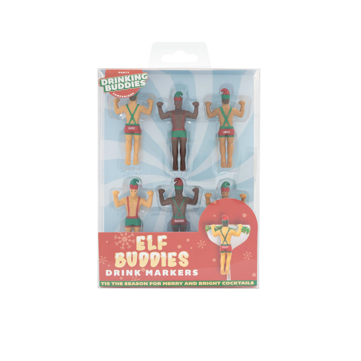 Elf Buddies Holiday Drink Markers - 6 Pack