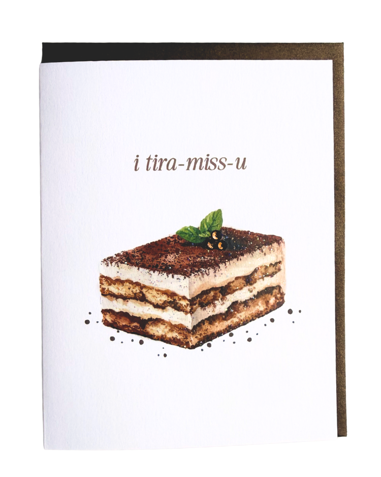 I Tira-Miss-U Tiramisu Friendship Card—Rhinestone & Glitter