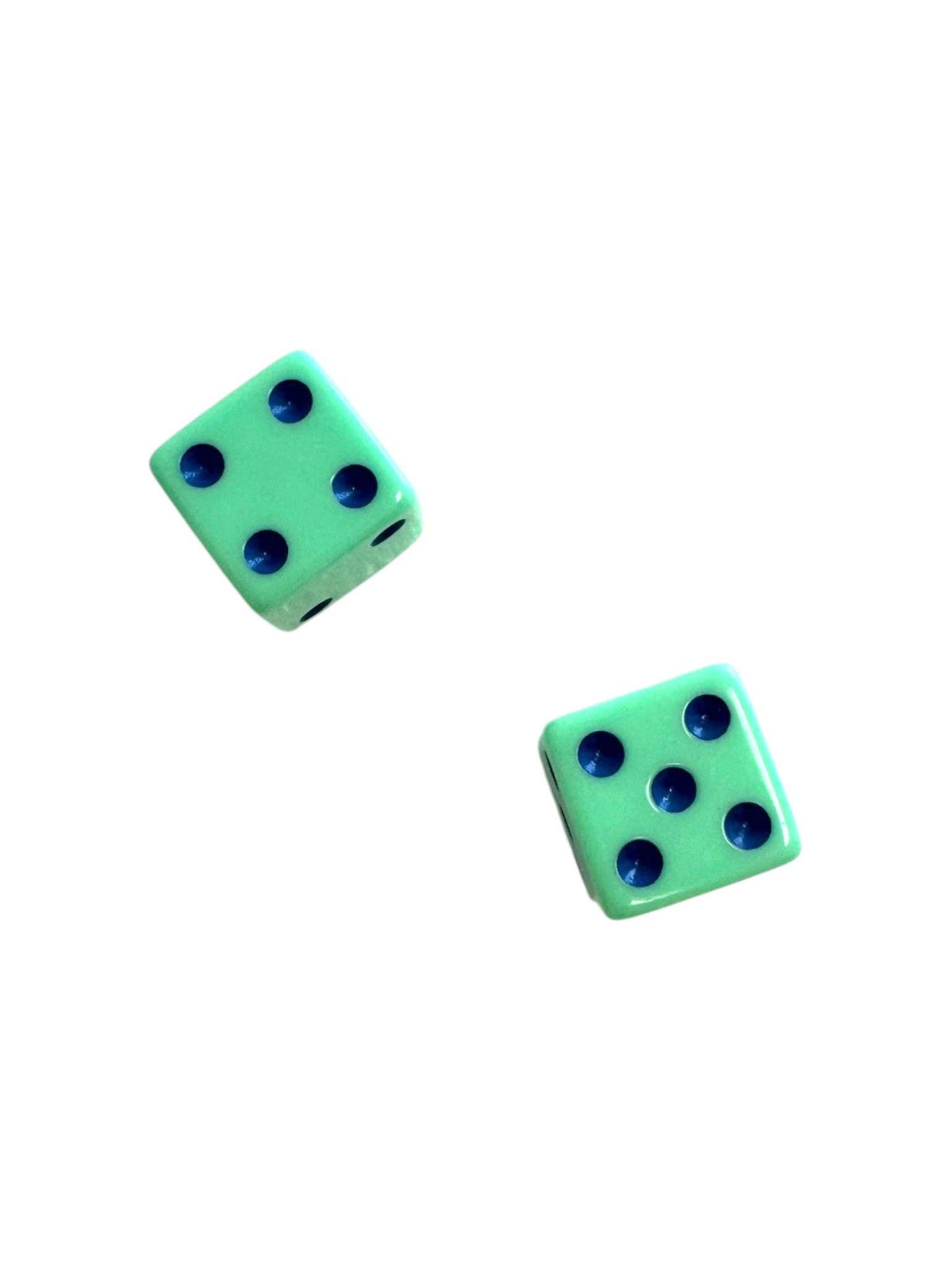 Dice (set of 2): Dark Green with Light Blue