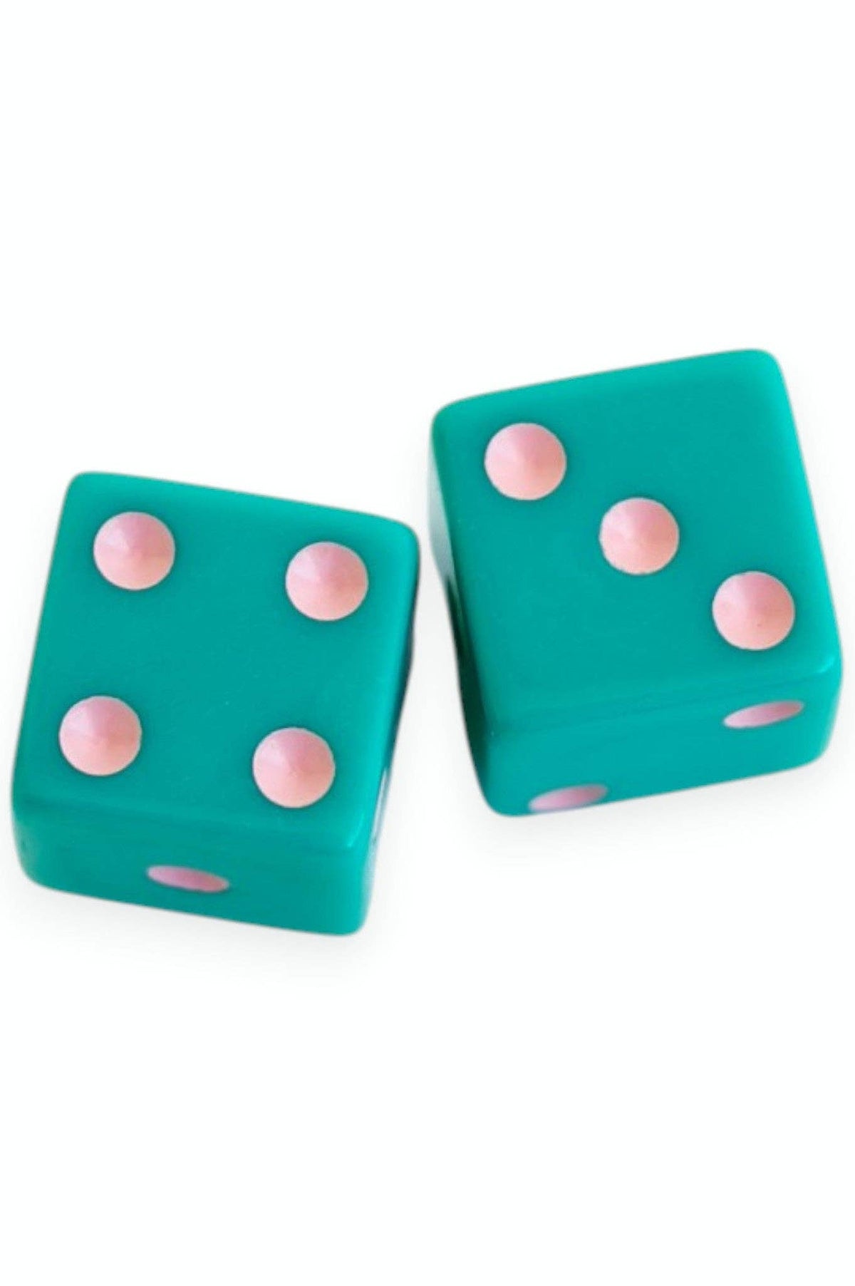 Dice (set of 2): Cantaloupe with Light Aqua