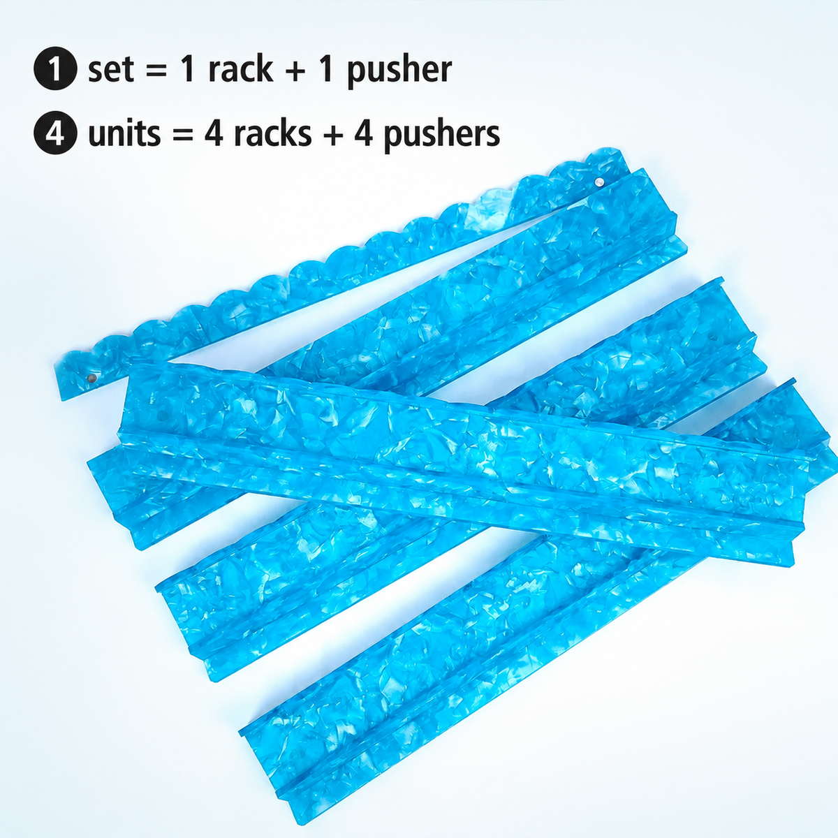 American Mahjong Racks Set–20" Acrylic Tile Rack & Pusher: Pearl Light Green