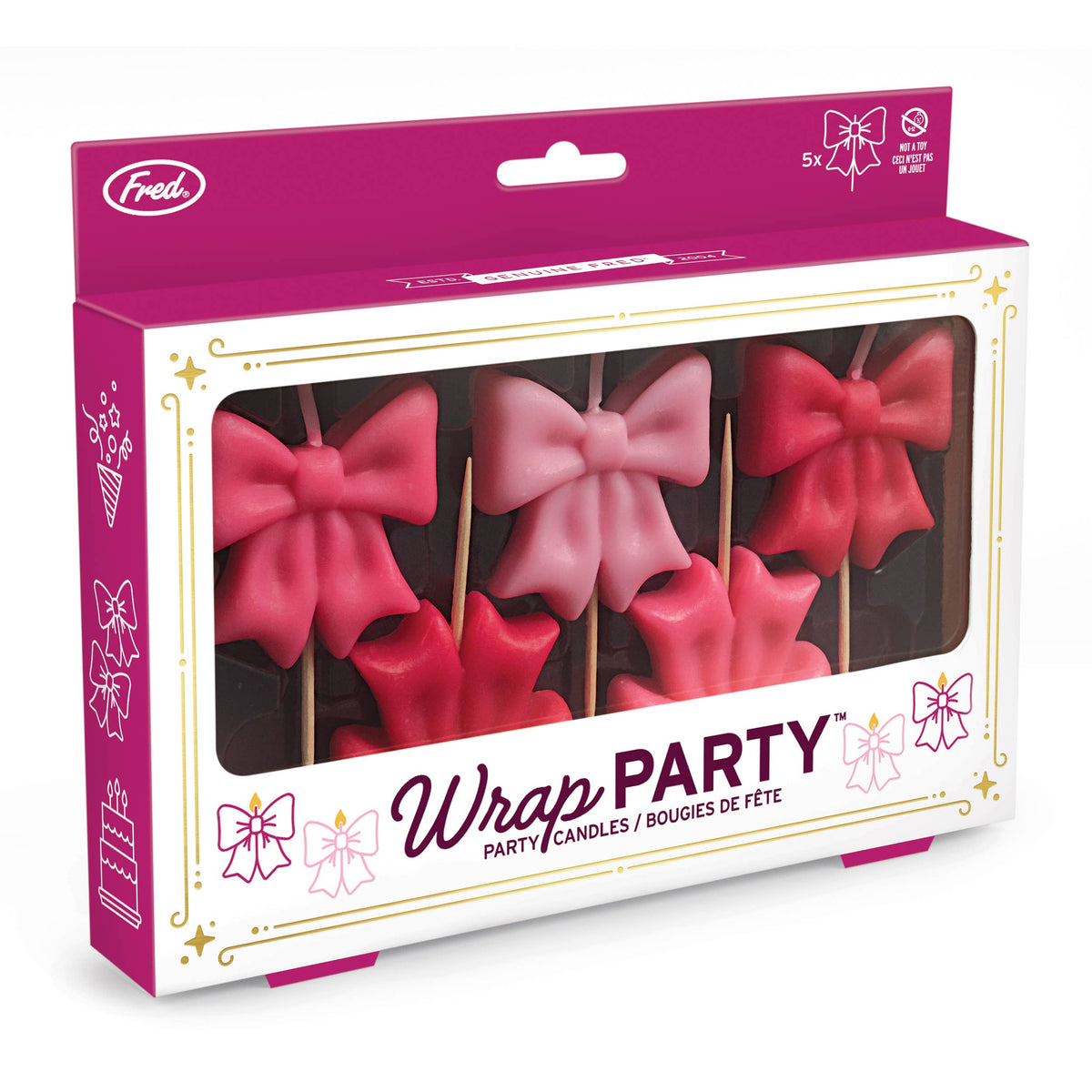 WRAP PARTY Bow Candles, Set of 5