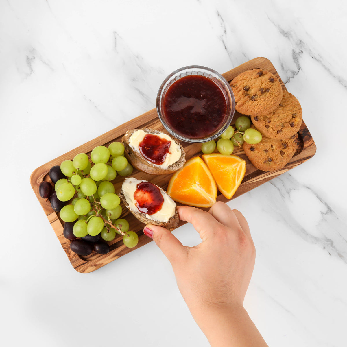Rectangular Olive Wood Cutting Board with Juice Groove: ✔️ 30 × 13 cm (11.8" × 5.1")