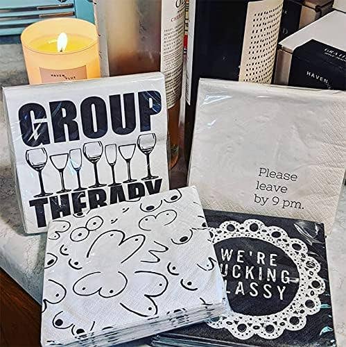 Twisted Wares Funny Napkins “WE'RE F'CKING CLASSY” – 20 Pack