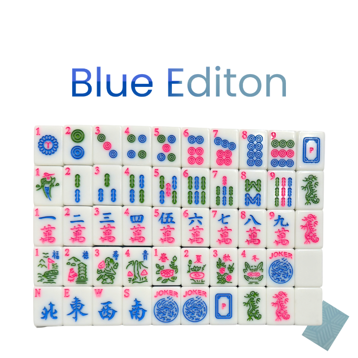 Mahjong Tiles - Blue Edition – American Mahjong Tile Set (166 Tiles) 2-Color Blue